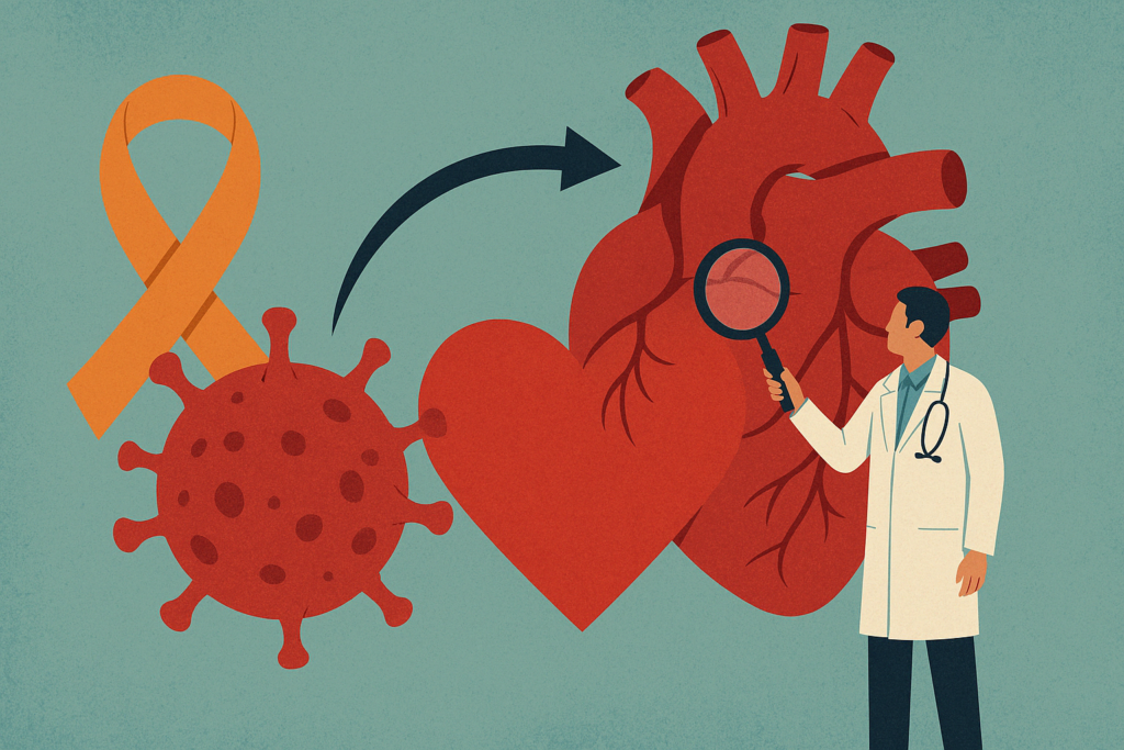 Oncologist discussing heart disease risk with a cancer patient during a clinical consultation