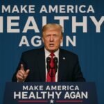 Donald Trump at a healthcare press conference