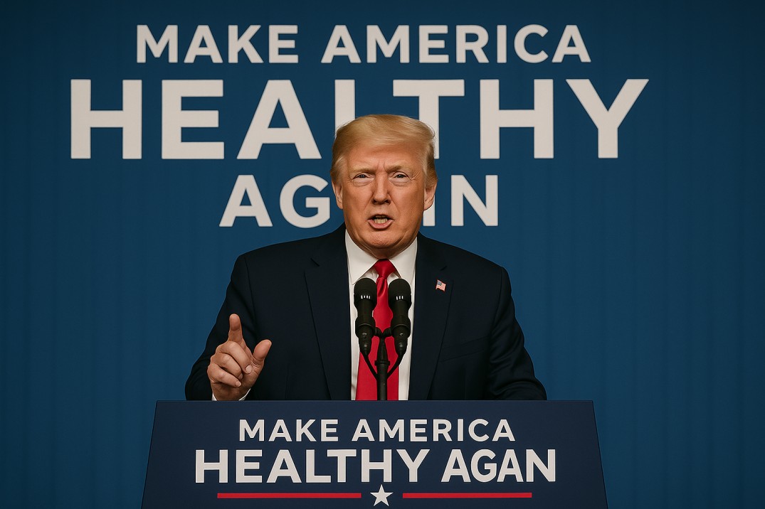 Donald Trump at a healthcare press conference
