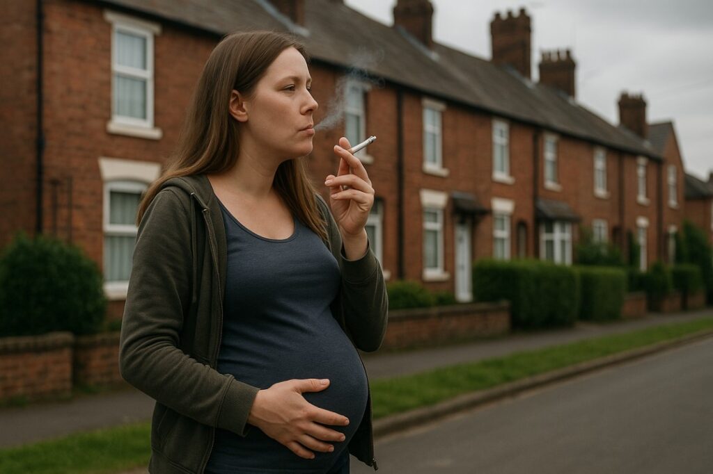 Pregnant woman receiving NHS support to quit smoking