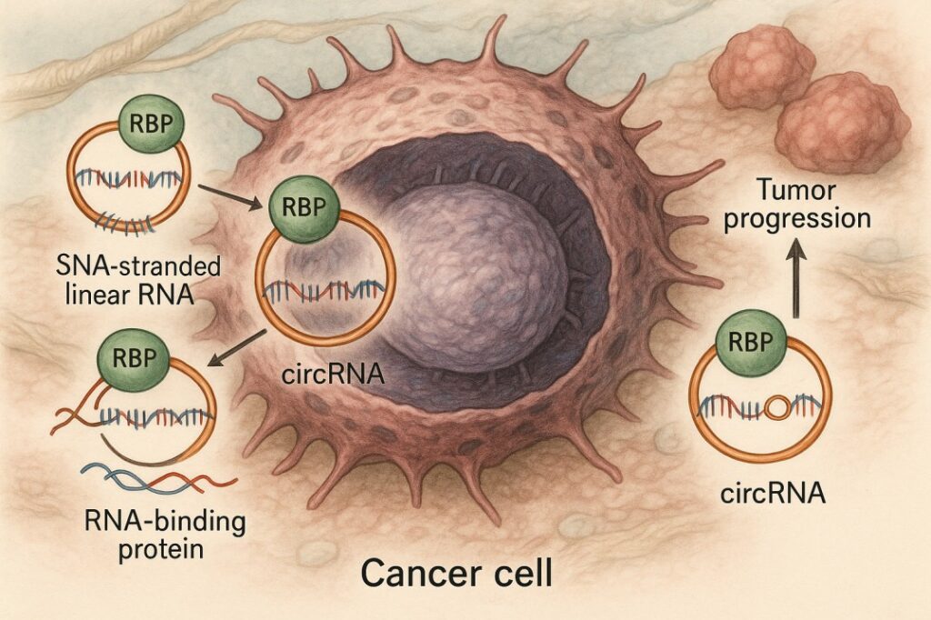RNA-binding proteins interacting with circular RNAs in cancer cell